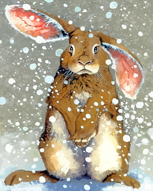 Rabbit In Snow panels paint by numbers