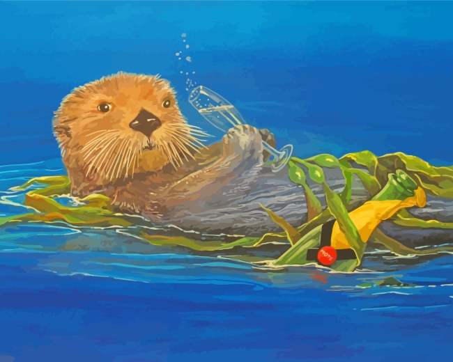Significant Otter - An Adult Color By Number Coloring Book- Mosaic