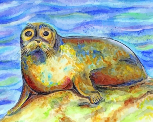 Seal On Rock Art paint by numbers