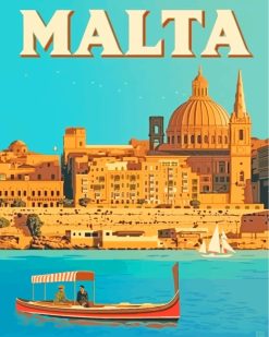 Valleta Malta Poster paint by numbers