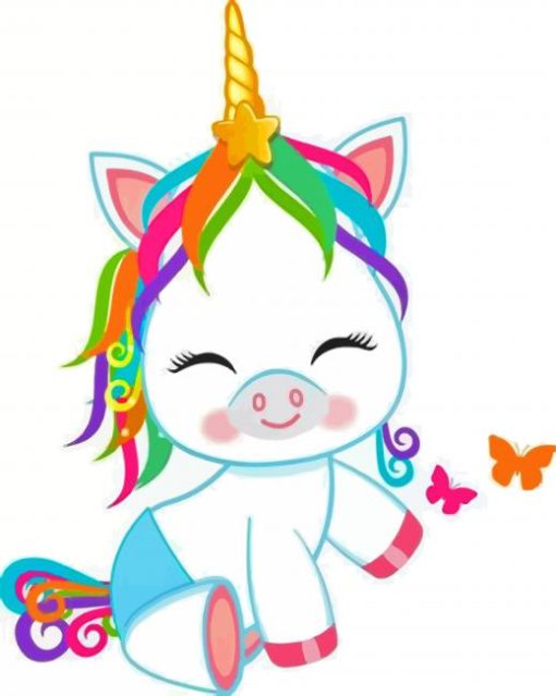 Adorable Baby Unicorn paint by numbers