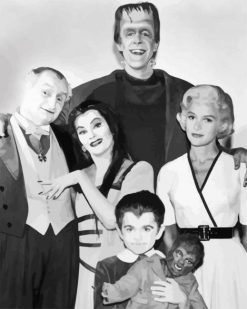 Black And White Munsters paint by numbers