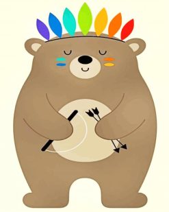 Colorful Bear paint by numbers