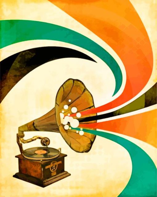 Gramophone Illustration paint by numbers