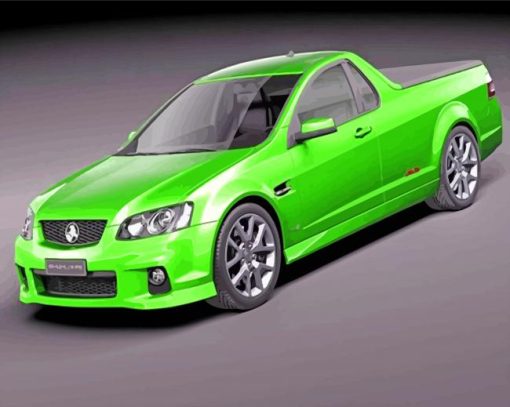 Green Holden Sport Car paint by numbers