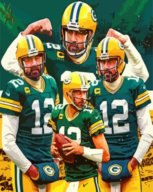 Green Bay Packers Aaron Rodgers panels paint by numbers