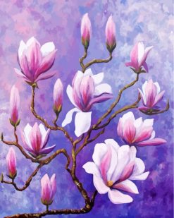 Magnolias Flowers paint by numbers