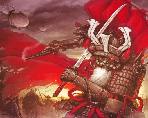 Steampunk Samurai paint by numbers