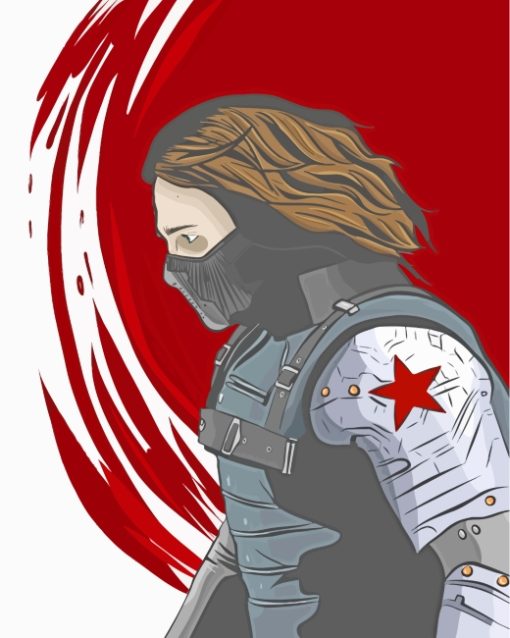Bucky Barnes Winter Soldier Illustration paint by numbers