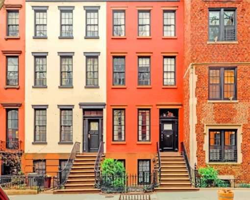 New York Brownstone Apartment paint by numbers