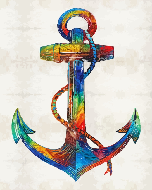 Colorful Anchor paint by numbers