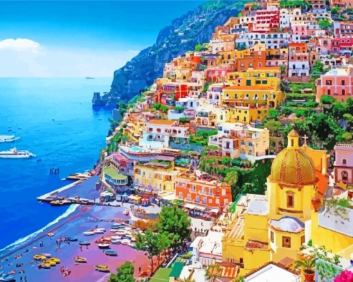 Italy Naples Colorful Buildings Paint by numbers
