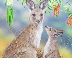 Kangaroo Baby And Mother Paint by numbers