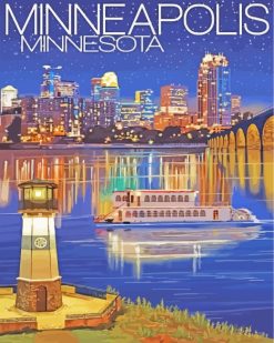 Minneapolis Spoonbridge Poster Paint by numbers