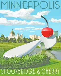Minneapolis Spoonbridge And Cherry Poster paint by numbers