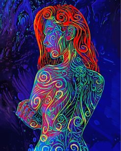 Neon Body Girl paint by numbers
