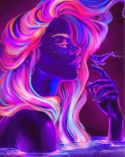 Neon Girl Art Paint by numbers