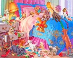 Puppies In Bedroom paint by numbers