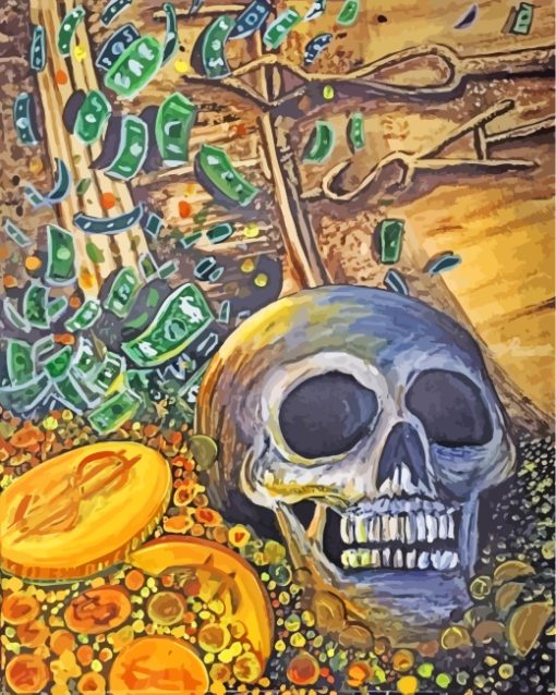 Skull And Money paint by numbers