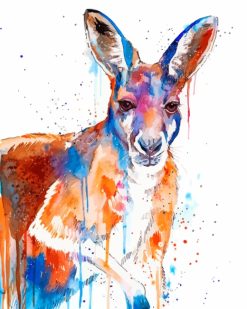 Splatter Colorful Kangaroo paint by numbers