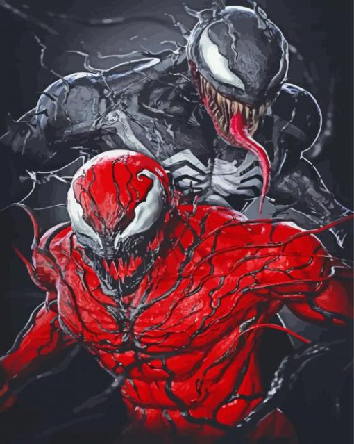 carnage art ilustration paint by numbers