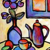 Abstract Teapot paint by numbers