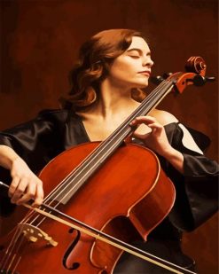 Young Woman Playing Violoncello paint by numbers