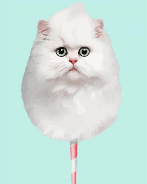 Cotton Candy Cat paint by numbers