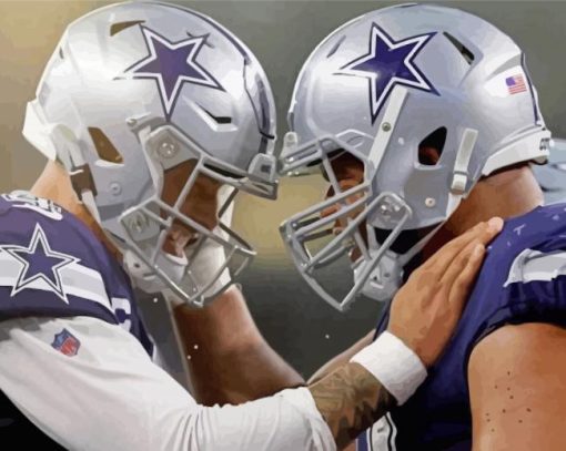Dallas Cowboys Stars American Football Players Paint by numbers