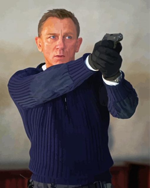Daniel Craig James bond movie paint by numbers