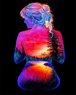 Girl Sunset Body Art paint by number