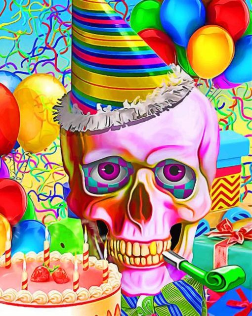 Happy Candy Skull paint by number