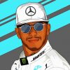 Illustration Lewis Hamilton paint by numbers