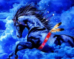Indian Blue Horse paint by numbers