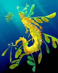 Leafy seadragon art paint by numbers