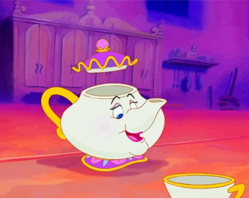 Mrs Potts Beauty And The Beast paint by numbers