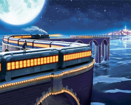 Polar Express Train paint by numbers