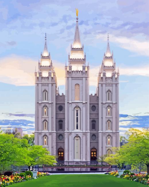 Salt Lake Utah Temple paint by numbers