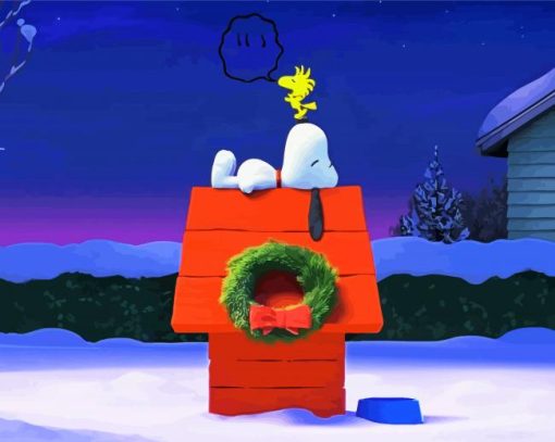 Snoopy Christmas Art paint by numbers