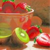 Strawberries And Kiwi paint by numbers