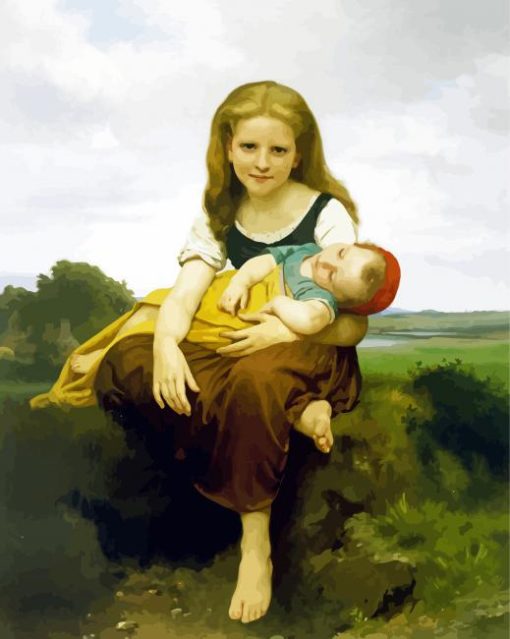 The Elder Sister William Bouguereau paint by numbers