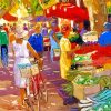 Traditional Market Scene Paint By Number