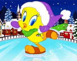Tweety Bird Ice Skater paint by numbers