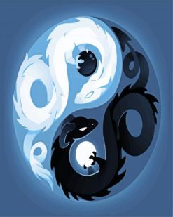 Yin And Yang Dragons paint by numbers