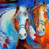 Aesthetic Abstract Native American Horses Aesthetic Abstract Native American Horses paint by number
