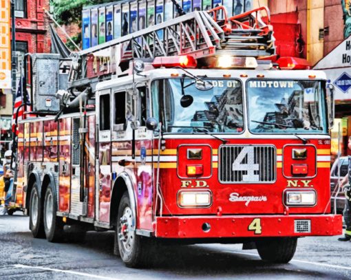 Aesthetic Fire Truck paint by numbers