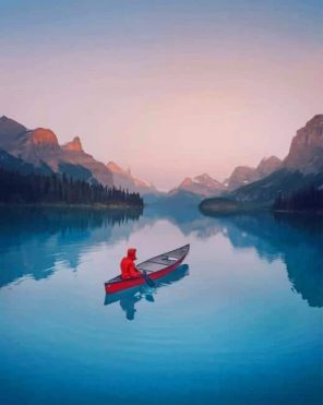 Canoeing In Jasper National Park Of Canada paint by numbers