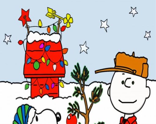 Cute Snoopy Christmas paint by numbers