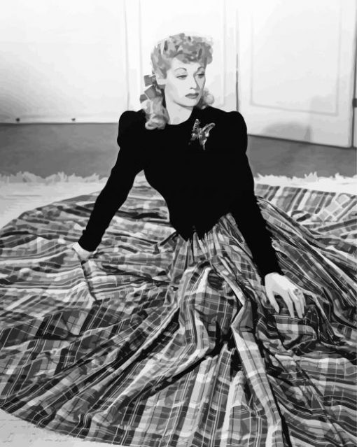 Black And White Lucille Ball paint by numbers