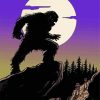 Scary Bigfoot Silhouette paint by numbers